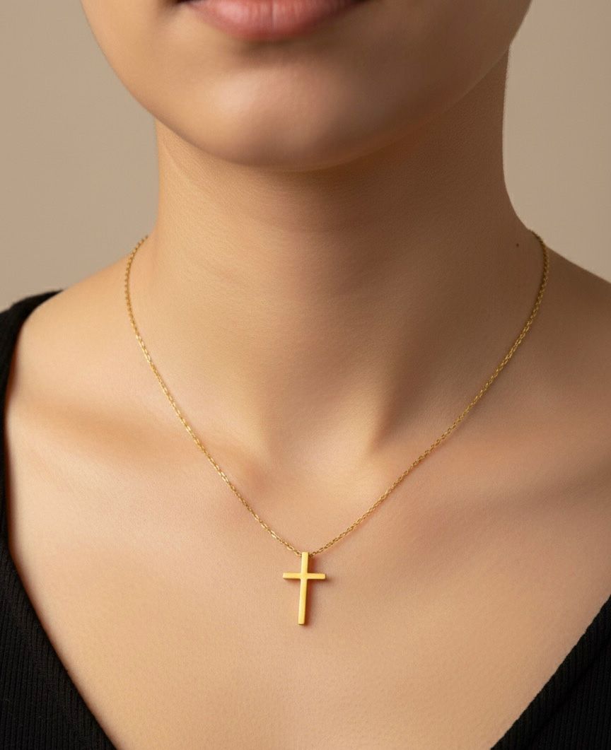 Women Golden Cross Necklace (Anti Tarnish) - Nimé By Shop Trendys
