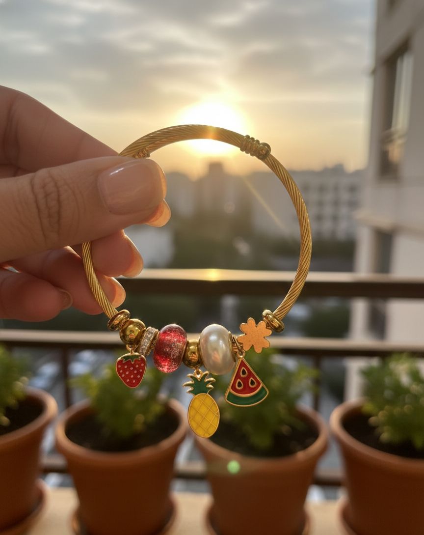 Golden Fruits Pandora Bracelet (Stainless Steel) - Nimé By Shop Trendys
