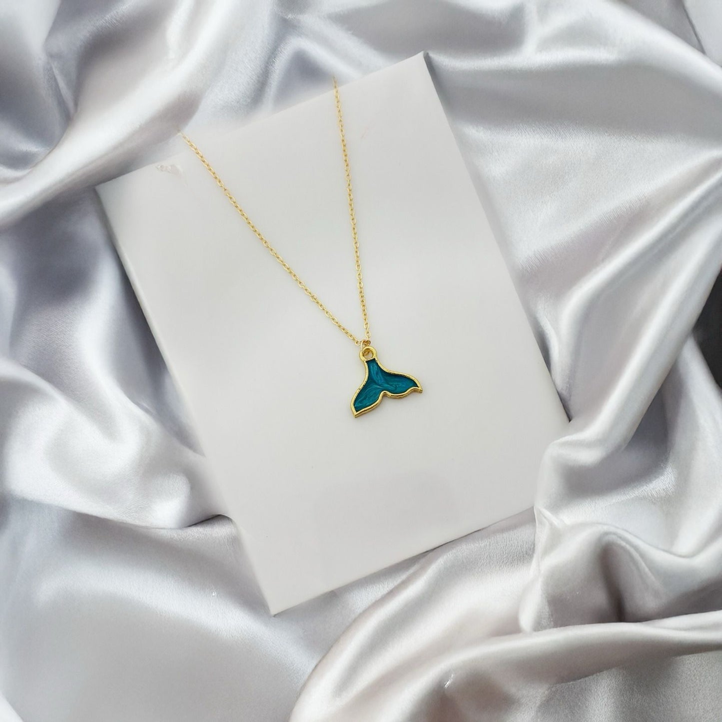 Women Golden Galaxy Mermaid Tail Necklace