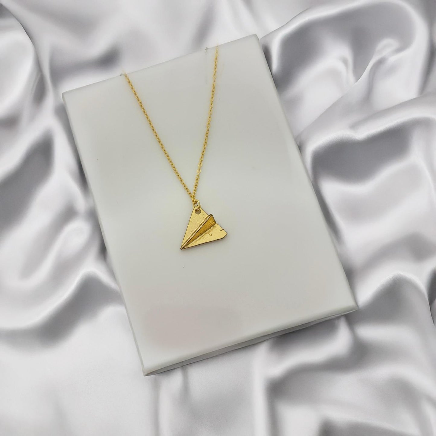Women Origami Plane Necklace