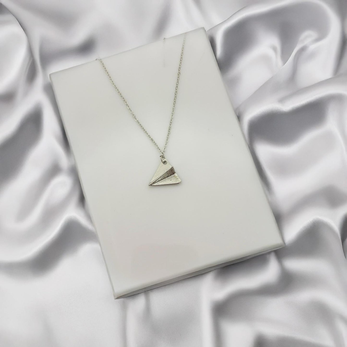 Women Origami Plane Necklace