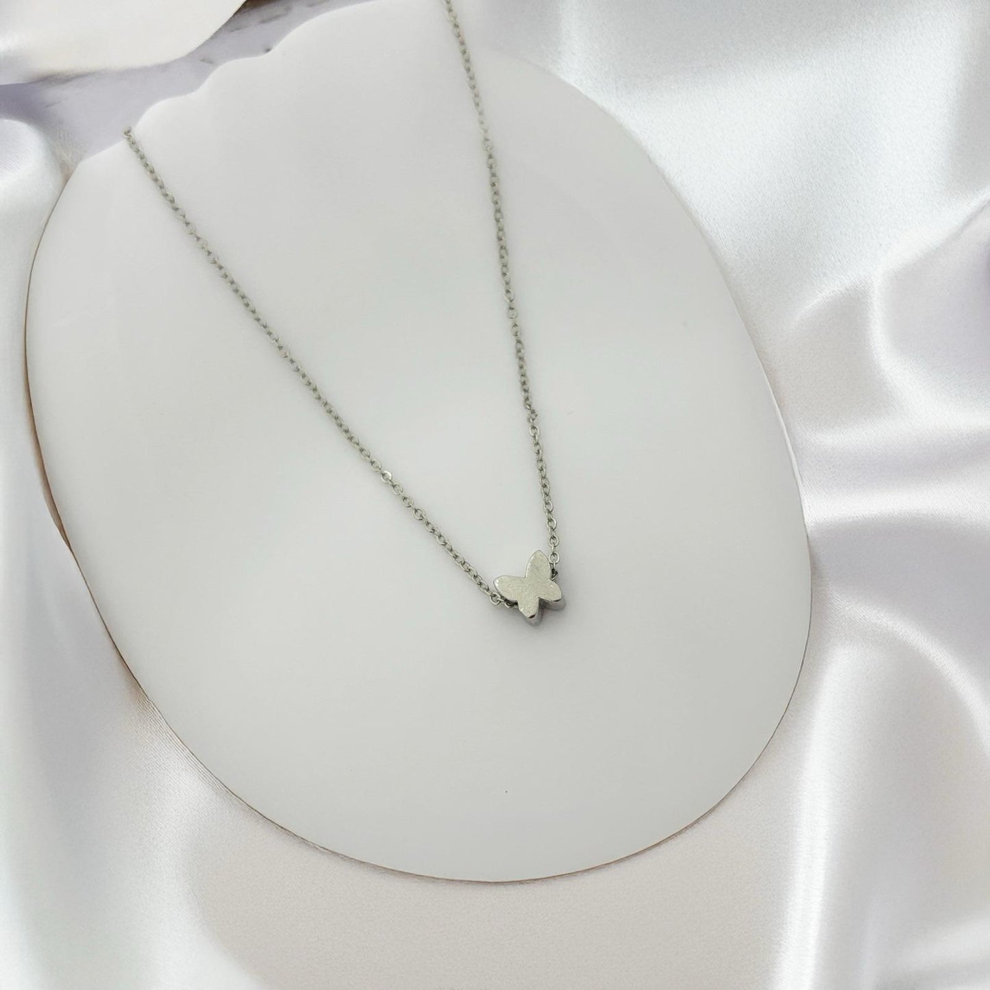 Women Colour Minimal Butterfly Necklace