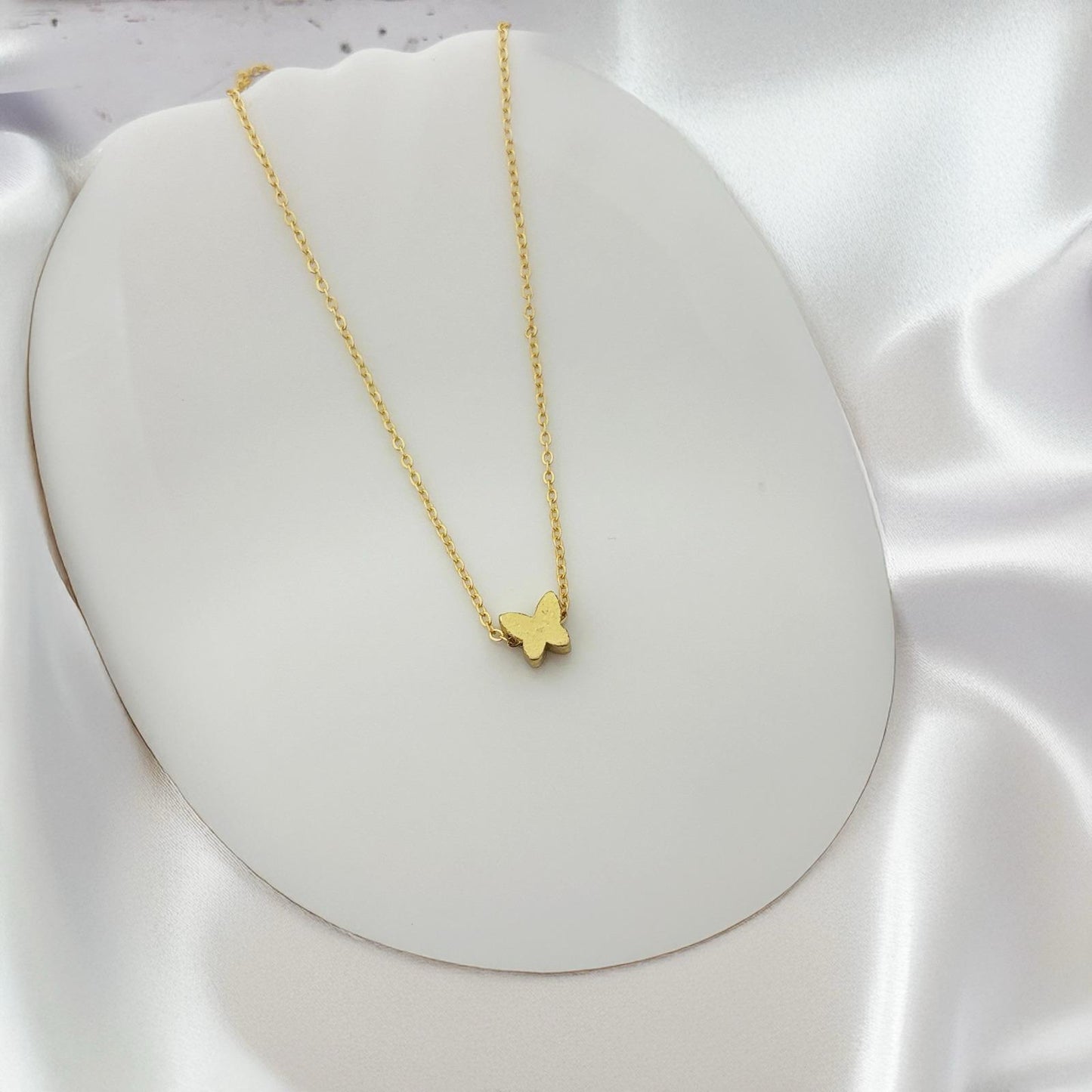 Women Colour Minimal Butterfly Necklace