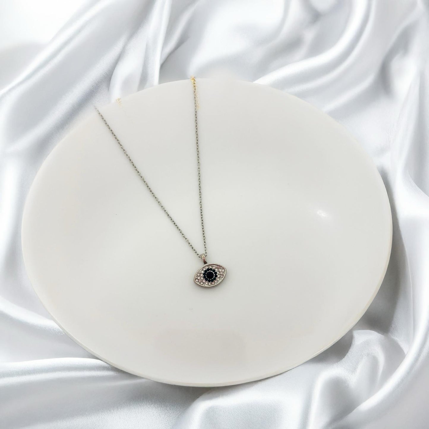 Women Colour Bling Diamond Evil Eye Necklace