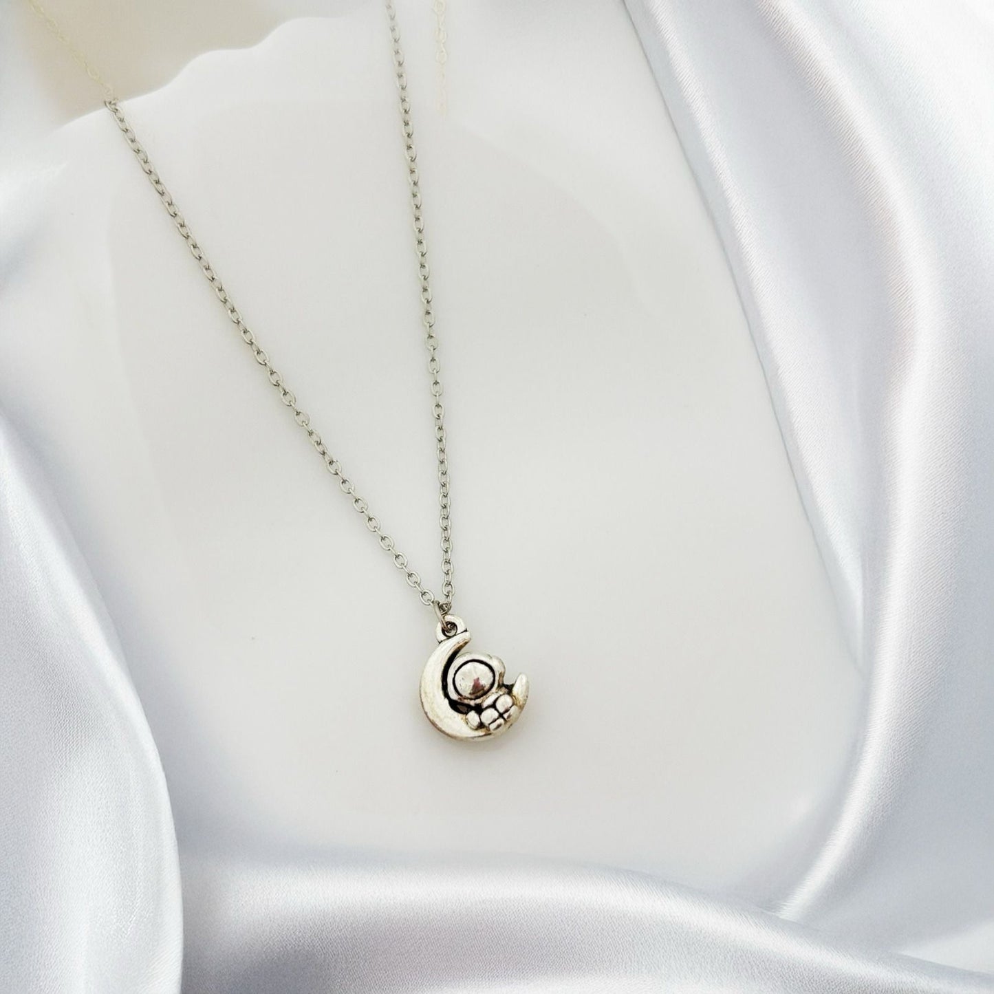 Women Moon Astronaut Necklace