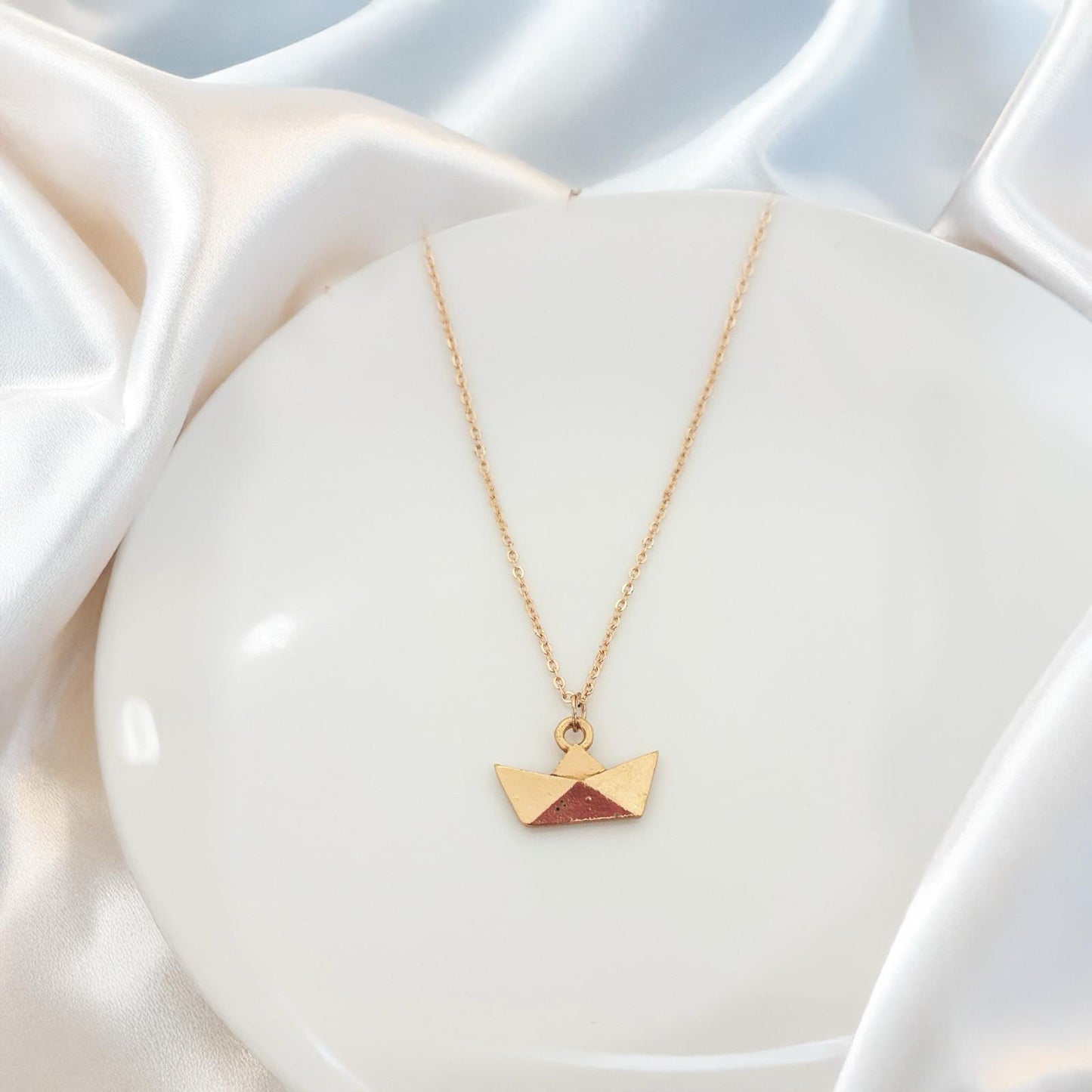 Origami Boat Women Necklace