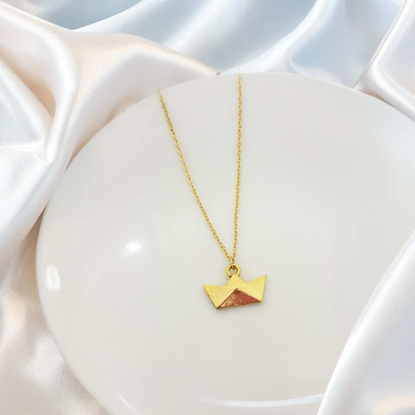Origami Boat Women Necklace