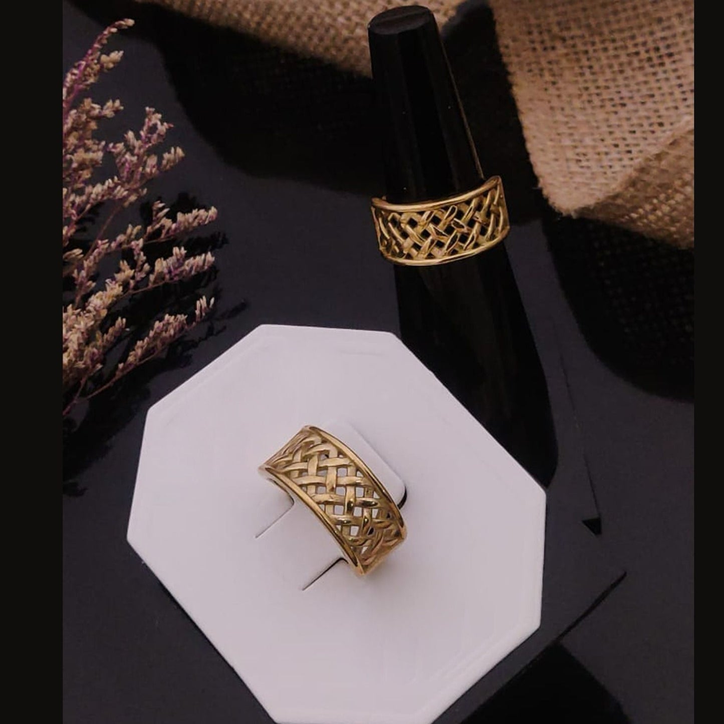 Golden Weave Women Rings(Adjustable)
