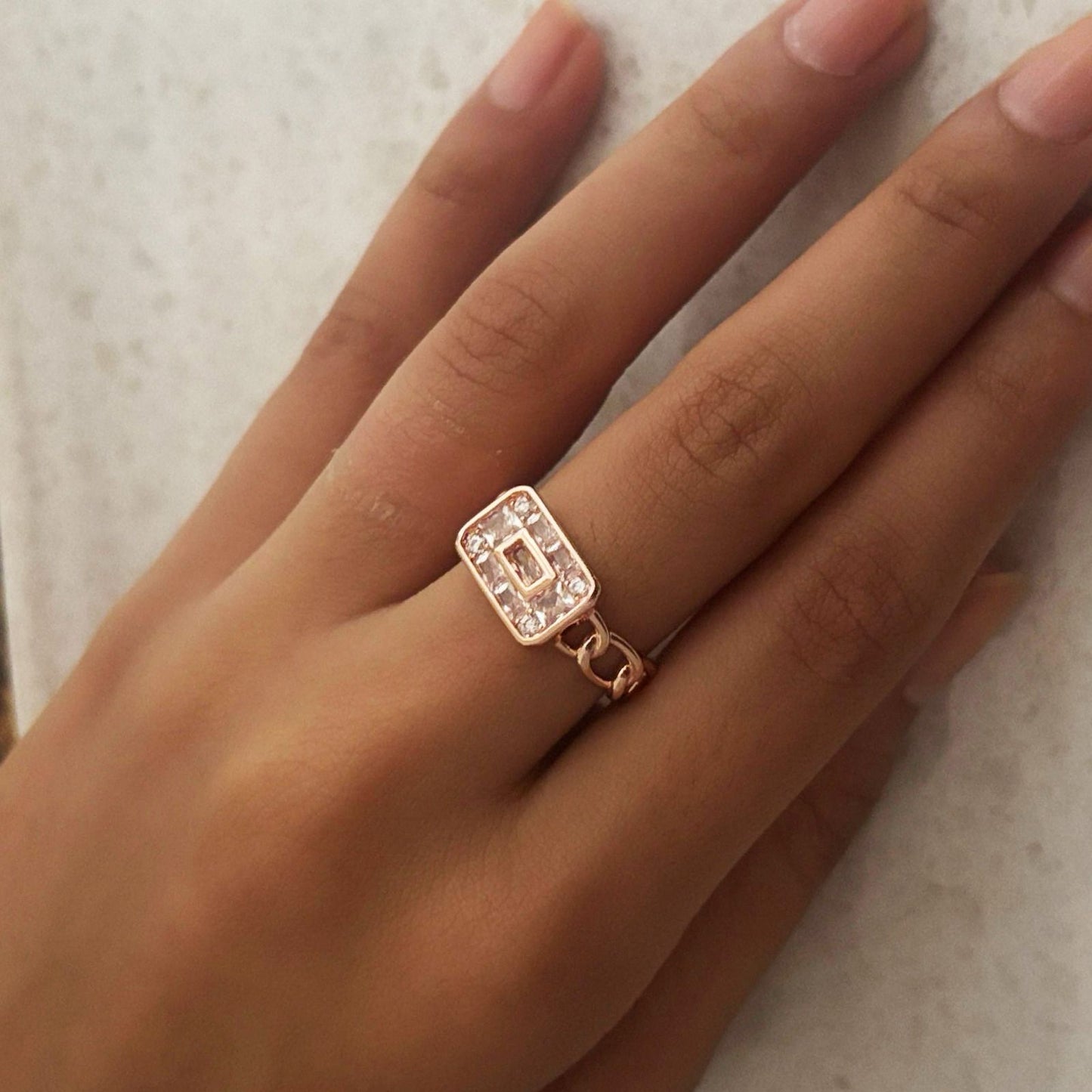 Glamorous Lock-Link Statement Women Rings (Adjustable)