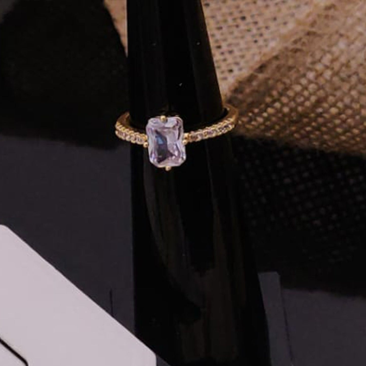 Crystal Rectangle Women Rings(Adjustable)