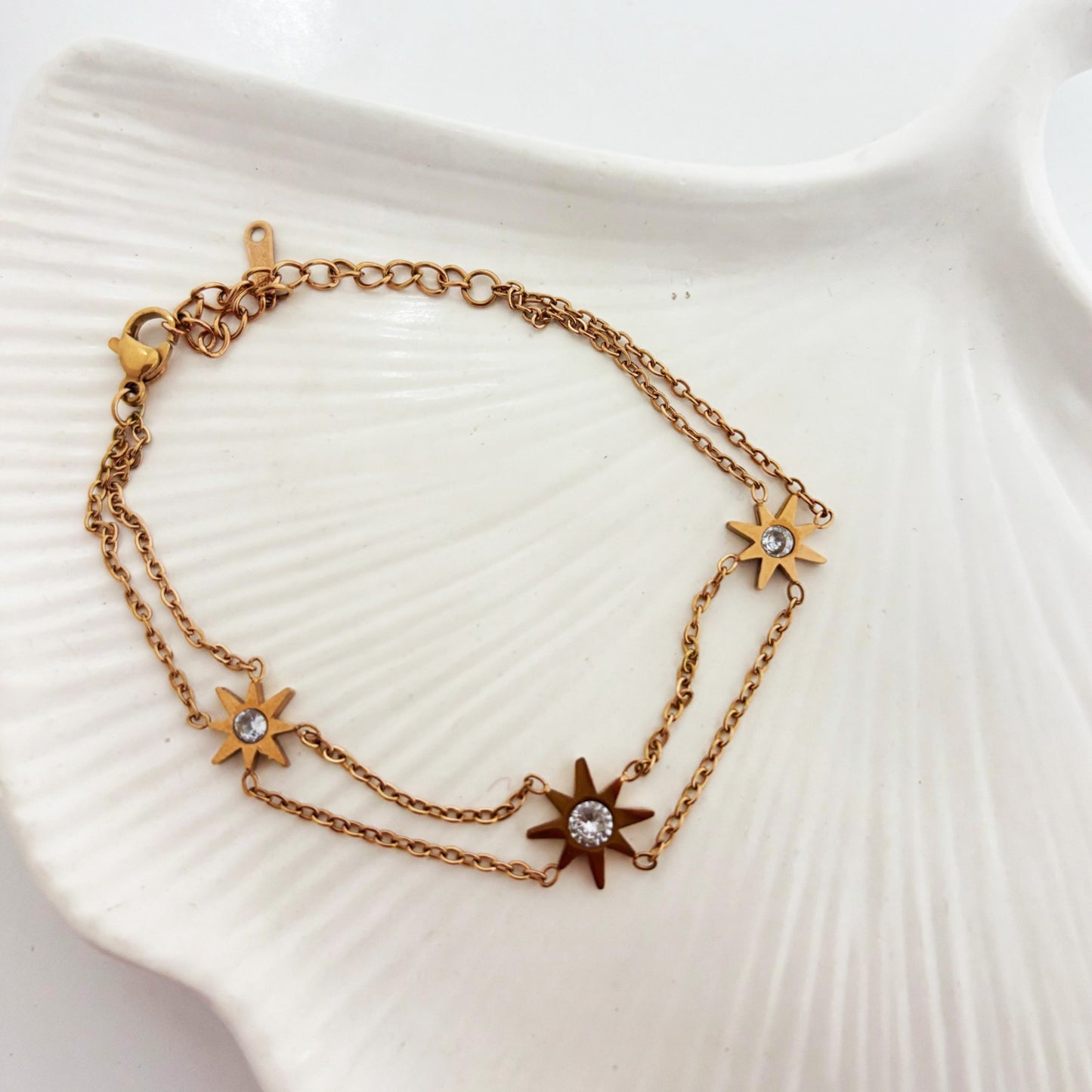 Star Layered Golden Bracelet (Anti Tarnish)