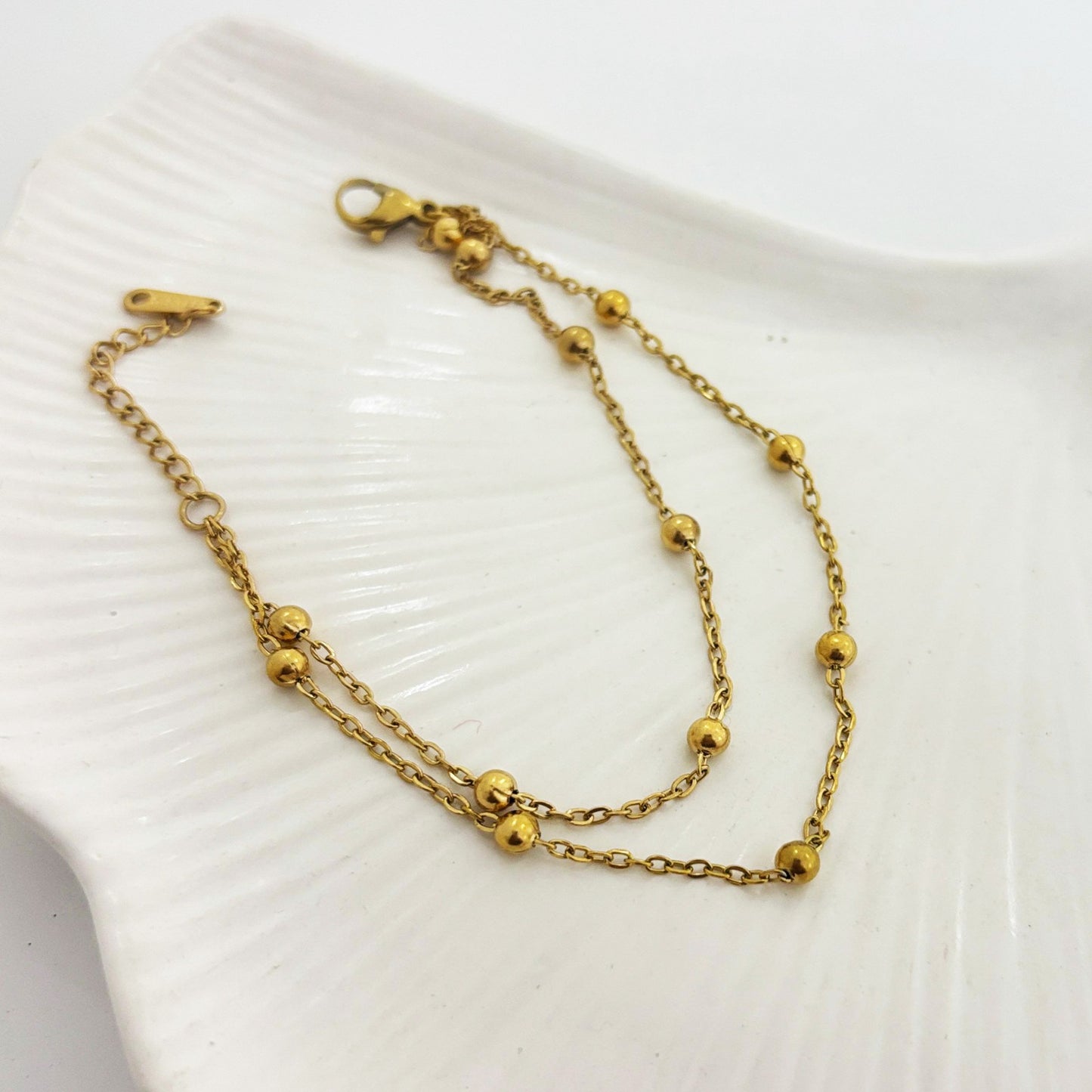 Ball Layered Golden Bracelet (Anti Tarnish)