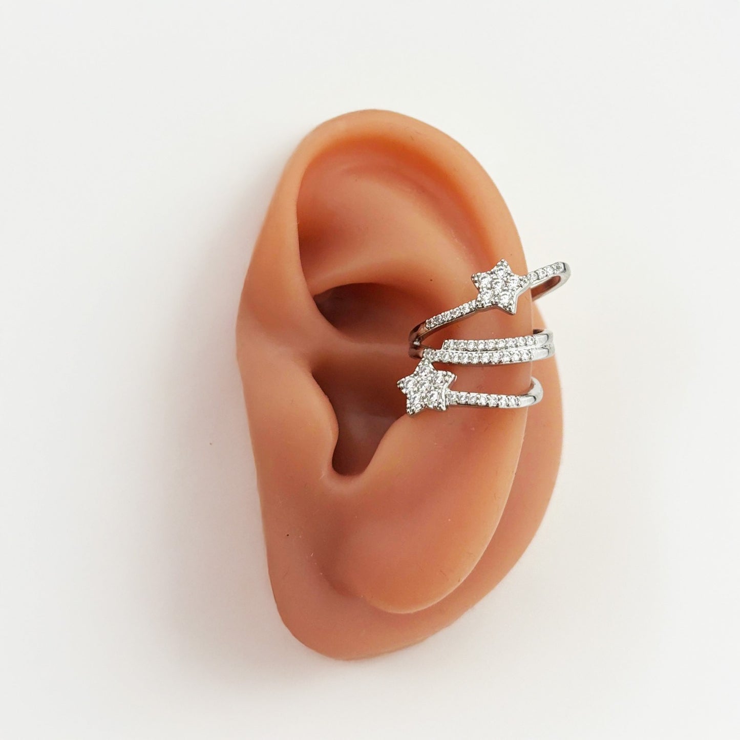 Four Layered Star Diamond Earcuffs (Single Piece)