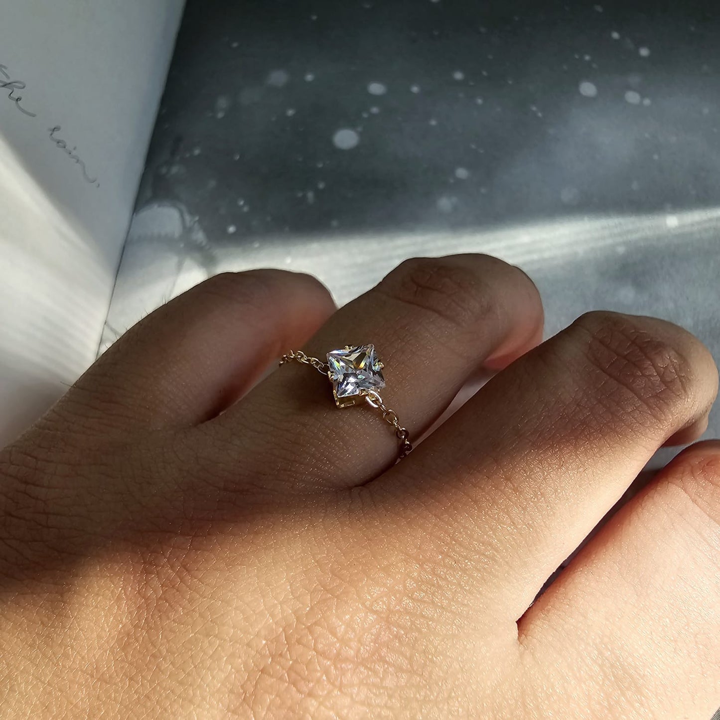 Adjustable Ring Square Golden