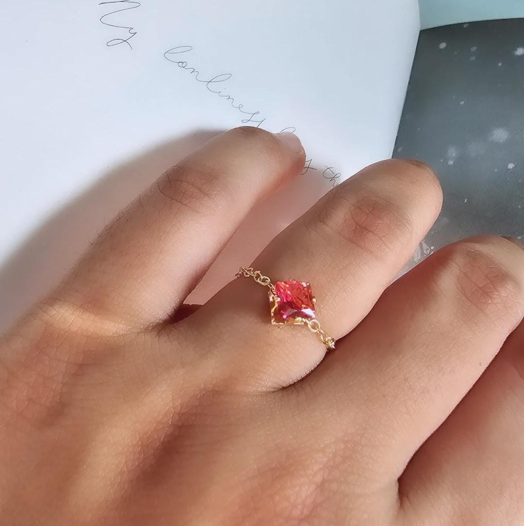 Adjustable Ring Square Golden
