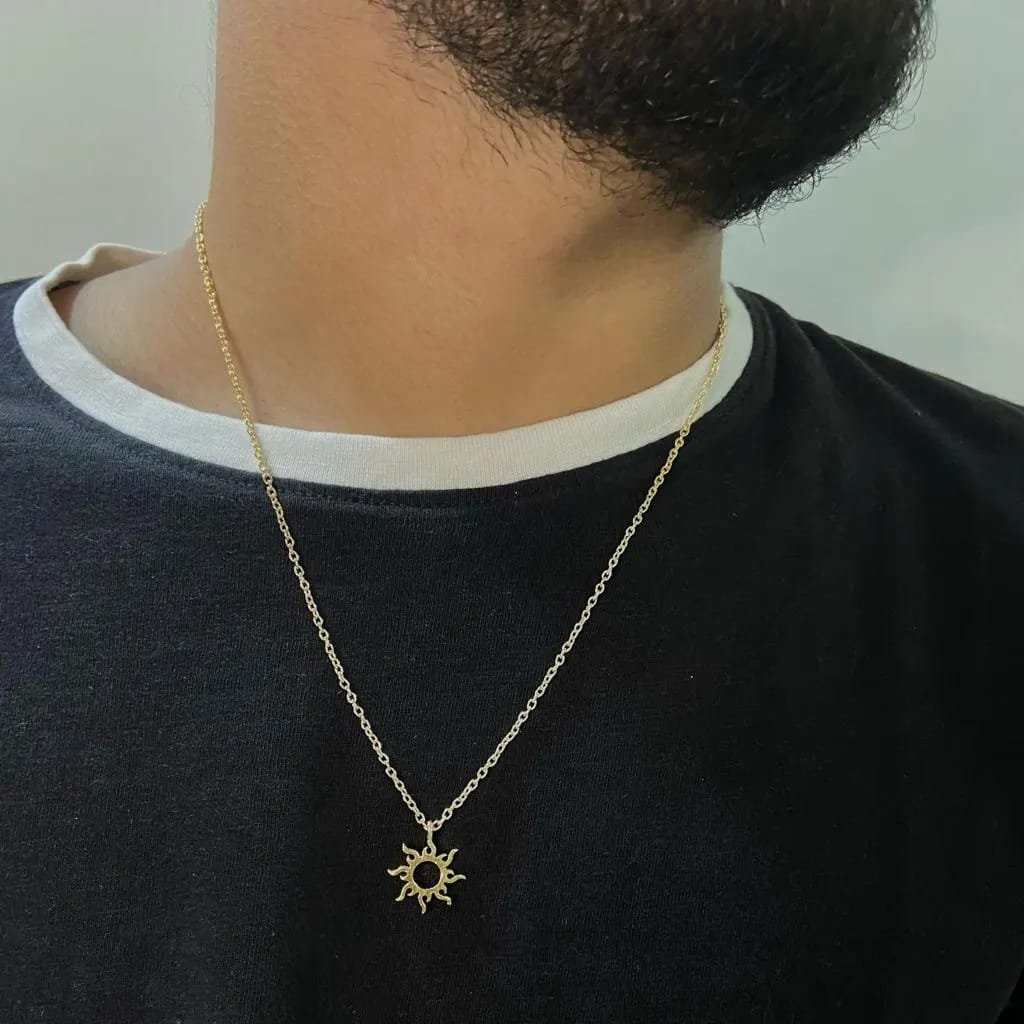 Men Sun Chain Necklace