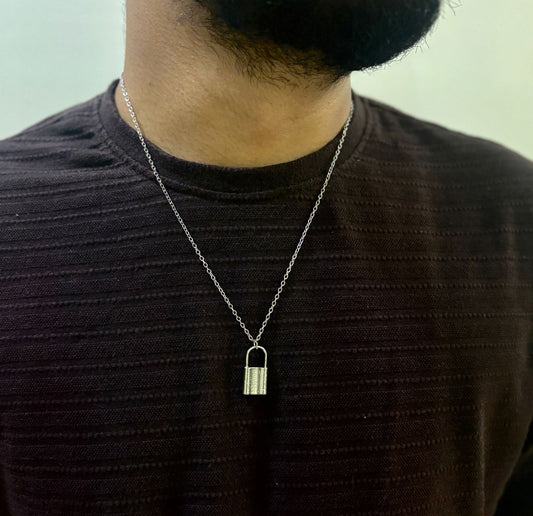 Men Lock Chain Necklace - Nimé By Shop Trendys