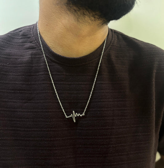 Men Heartbeat Chain Necklace - Nimé By Shop Trendys