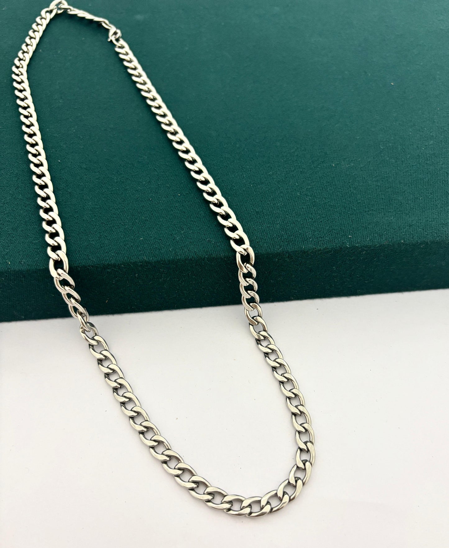 Link Chain Silver Men Chain Necklace (Stainless Steel) - Nimé By Shop Trendys