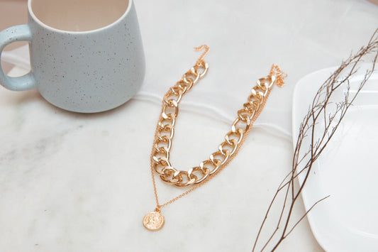 Chain Coin Layered Women Necklace - Nimé By Shop Trendys