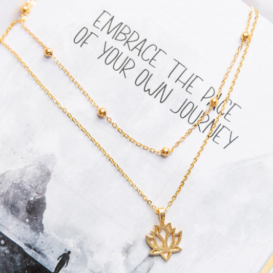 Lotus Two Layered Women Necklace - Nimé By Shop Trendys