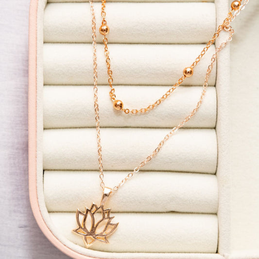 Lotus Two Layered Women Necklace - Nimé By Shop Trendys