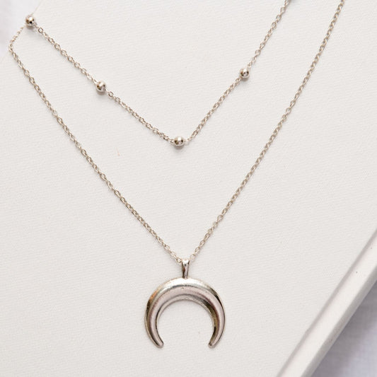 Moon Two Layered Women Necklace - Nimé By Shop Trendys