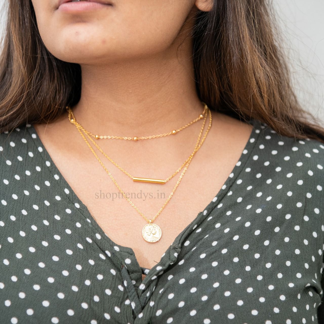 Three Layered Women Necklace - Nimé By Shop Trendys