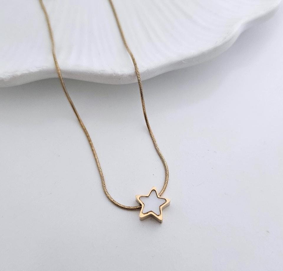 Women Star Mother Of Pearl Necklace (Anti Tarnish) - Nimé By Shop Trendys
