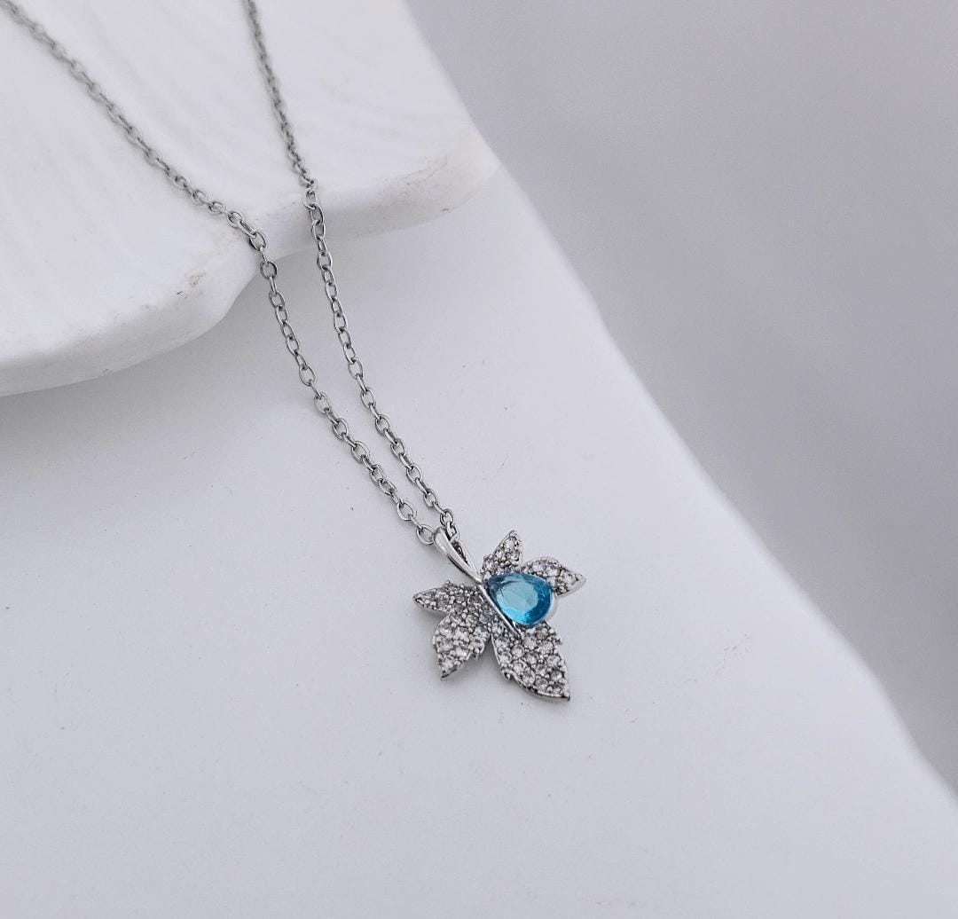 Women Leaf Diamond Necklace (Anti Tarnish) - Nimé By Shop Trendys