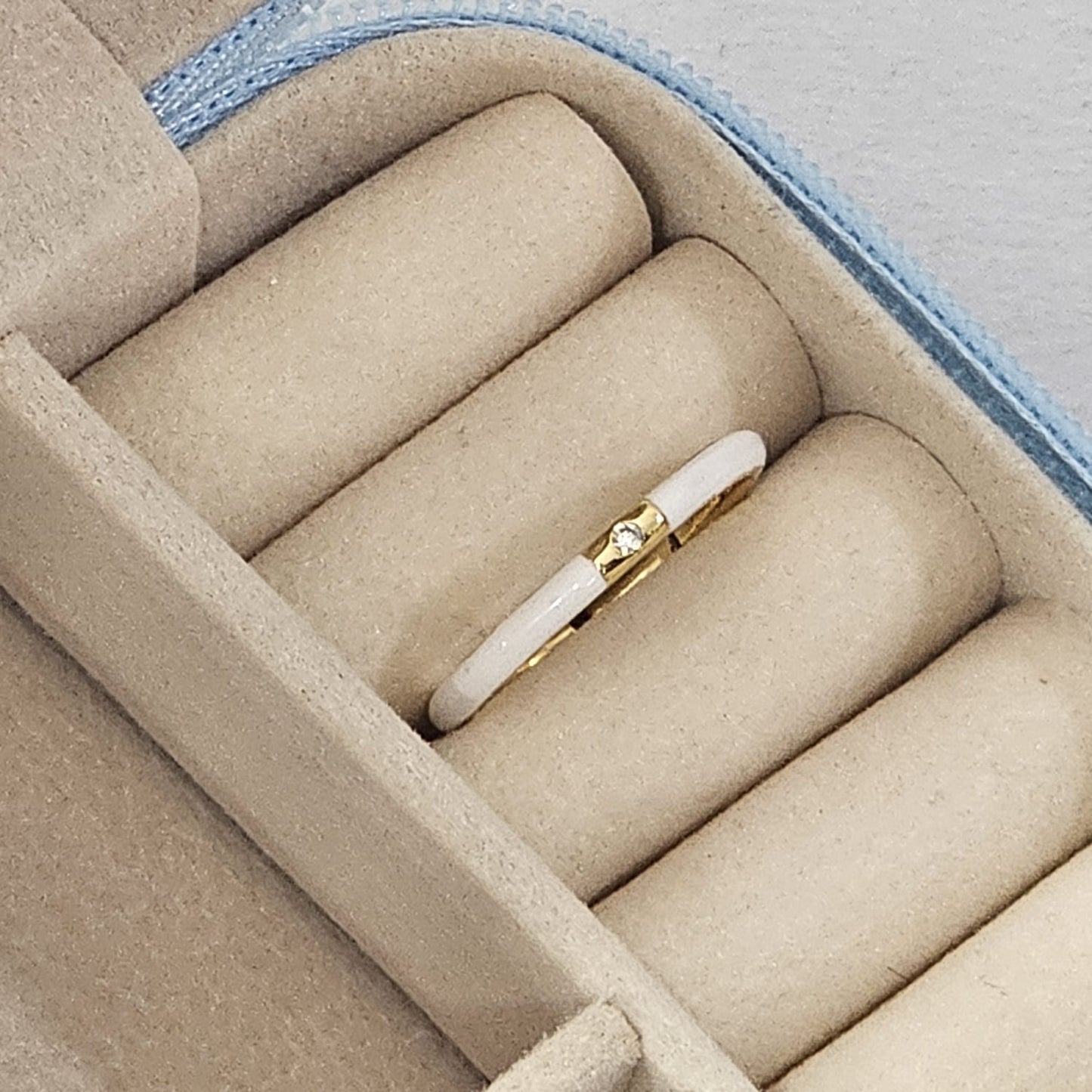 Minimal Diamond Enamel Ring - Adjustable - Nimé By Shop Trendys