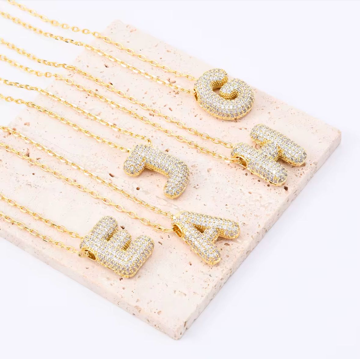 Diamond Initial Alphabet Necklace (Anti Tarnish) - Nimé By Shop Trendys