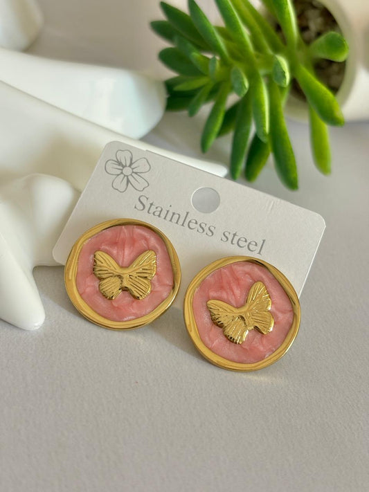 Women Enamel Chunky Butterfly Earring - Nimé By Shop Trendys