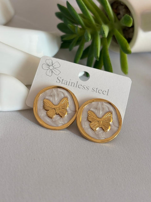 Women Enamel Chunky Butterfly Earring - Nimé By Shop Trendys