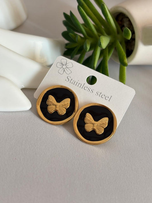 Women Enamel Chunky Butterfly Earring - Nimé By Shop Trendys