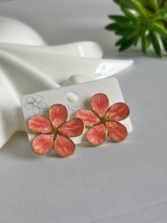 Women Enamel Big Flower Earring - Nimé By Shop Trendys