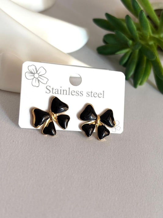 Women Enamel Dainty Bow Earring - Nimé By Shop Trendys