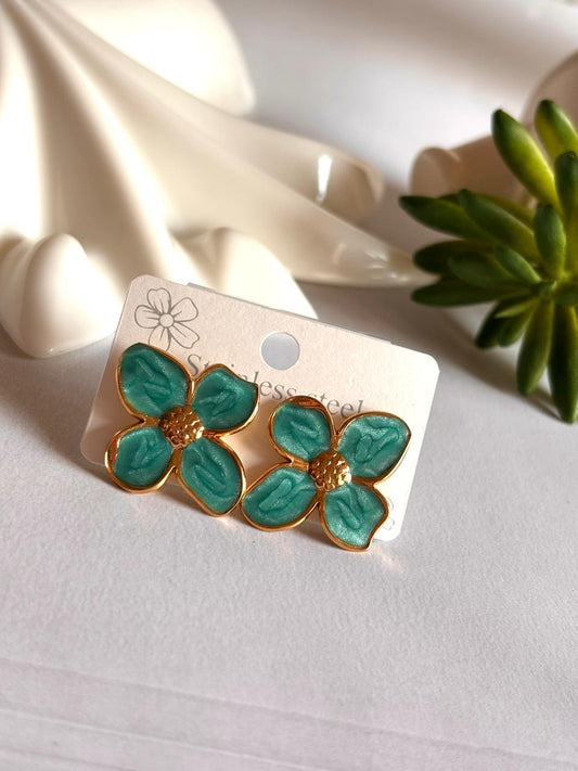 Women Enamel Elegant Flower Earring - Nimé By Shop Trendys