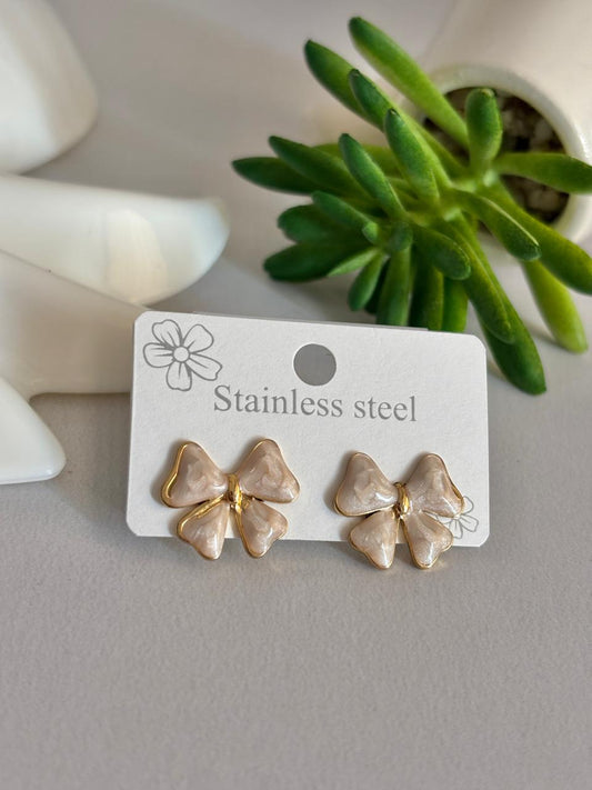 Women Enamel Dainty Bow Earring - Nimé By Shop Trendys