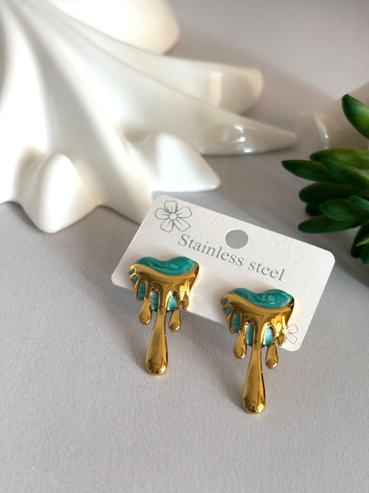 Women Enamel Melting Heart Earring - Nimé By Shop Trendys