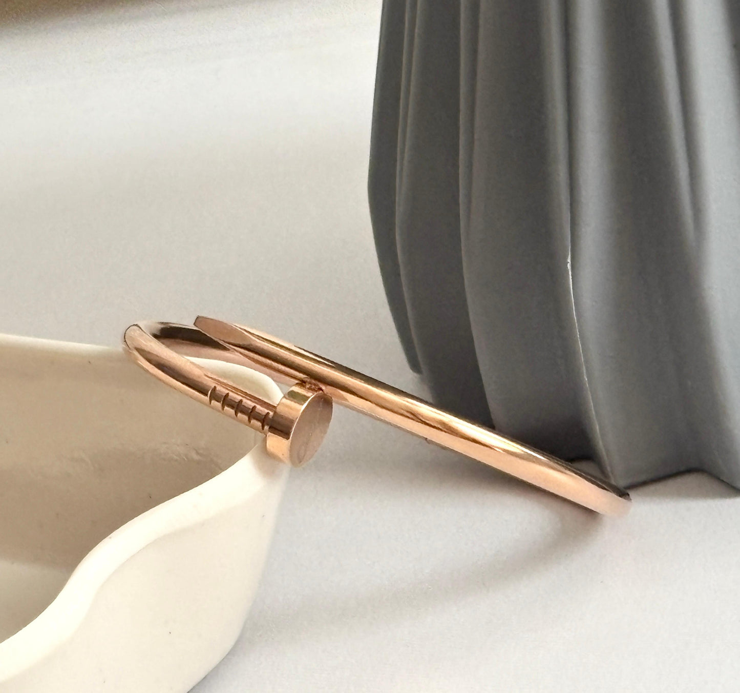Women Rosegold Nail Kada Bracelet (Anti Tarnish) - Nimé By Shop Trendys