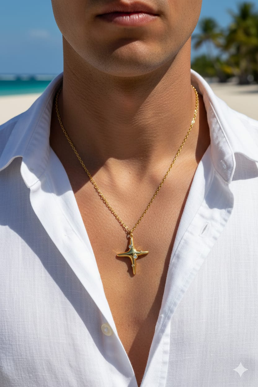 Men Golden Cross Necklace - Nimé By Shop Trendys