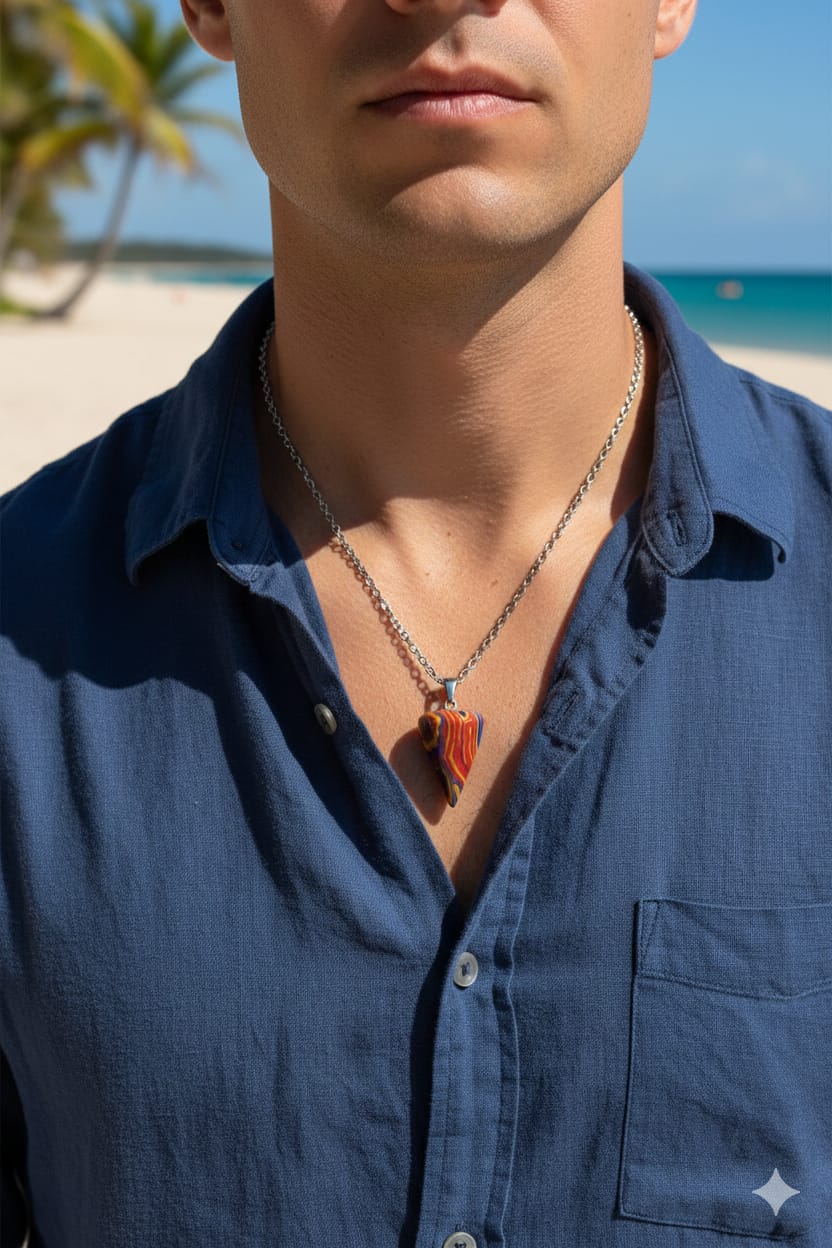 Men Pyramid Stone Necklace - Nimé By Shop Trendys