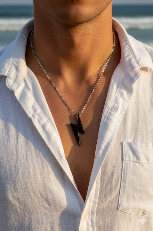 Men Thunder Lightening Necklace - Nimé By Shop Trendys