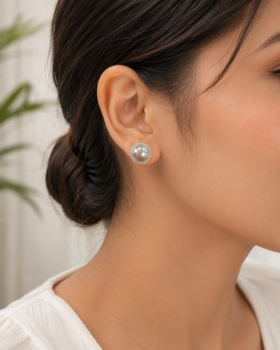 Women White Small Pearl Stud Earring - Nimé By Shop Trendys