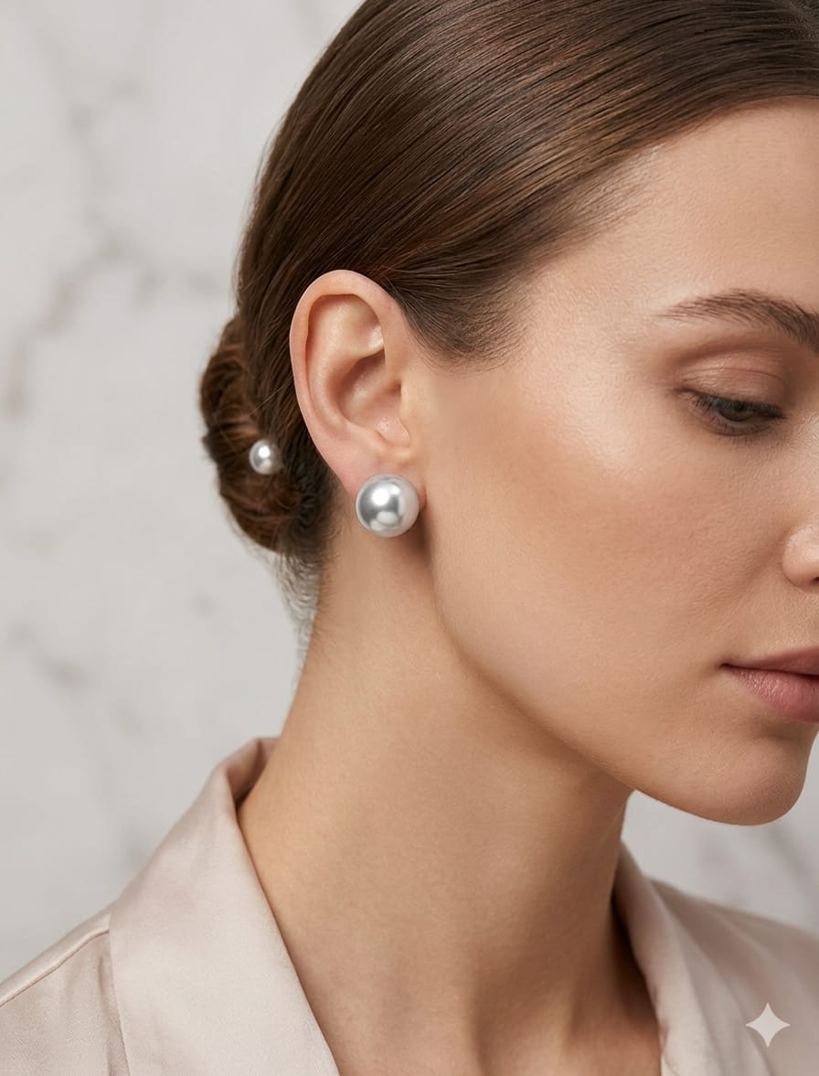 Women White Big Pearl Earring - Nimé By Shop Trendys