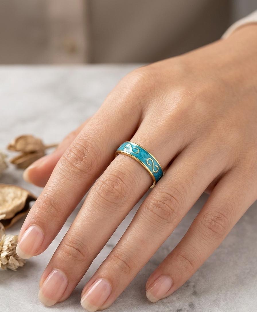Women Infinity Blue Enamel Ring ( Adjustable ) - Nimé By Shop Trendys