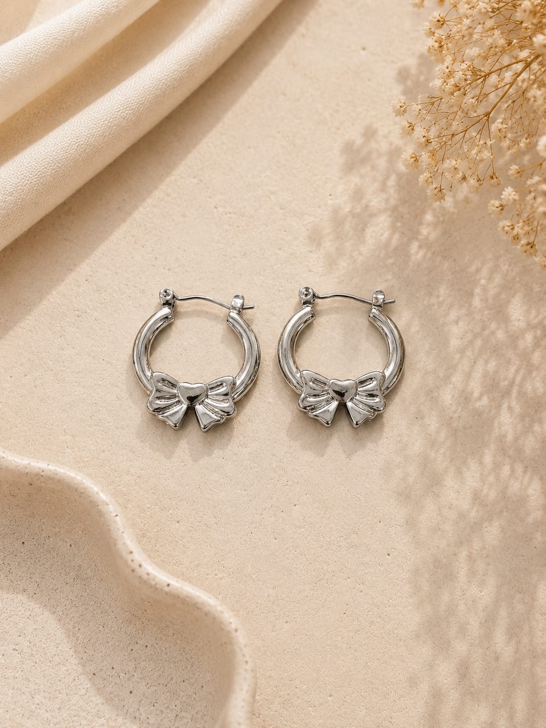 A-024 Women Silver Hoop Earring (Anti Tarnish)