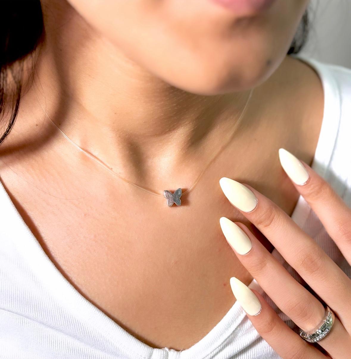 Transparent Solitaire Necklace (Silicon Thread) - Nimé By Shop Trendys