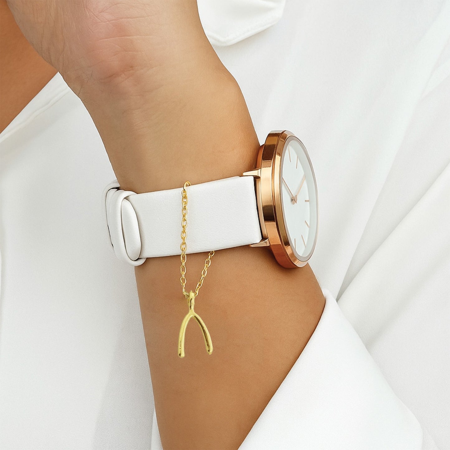 Wish Bone Watch Charm